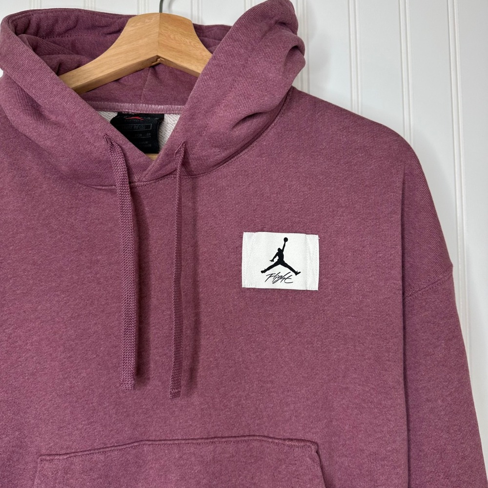 Jordan Flight Fleece Hoodie Womens XS Purple Mauve Cropped Loose Fit DD6998-533 - Picture 4 of 11